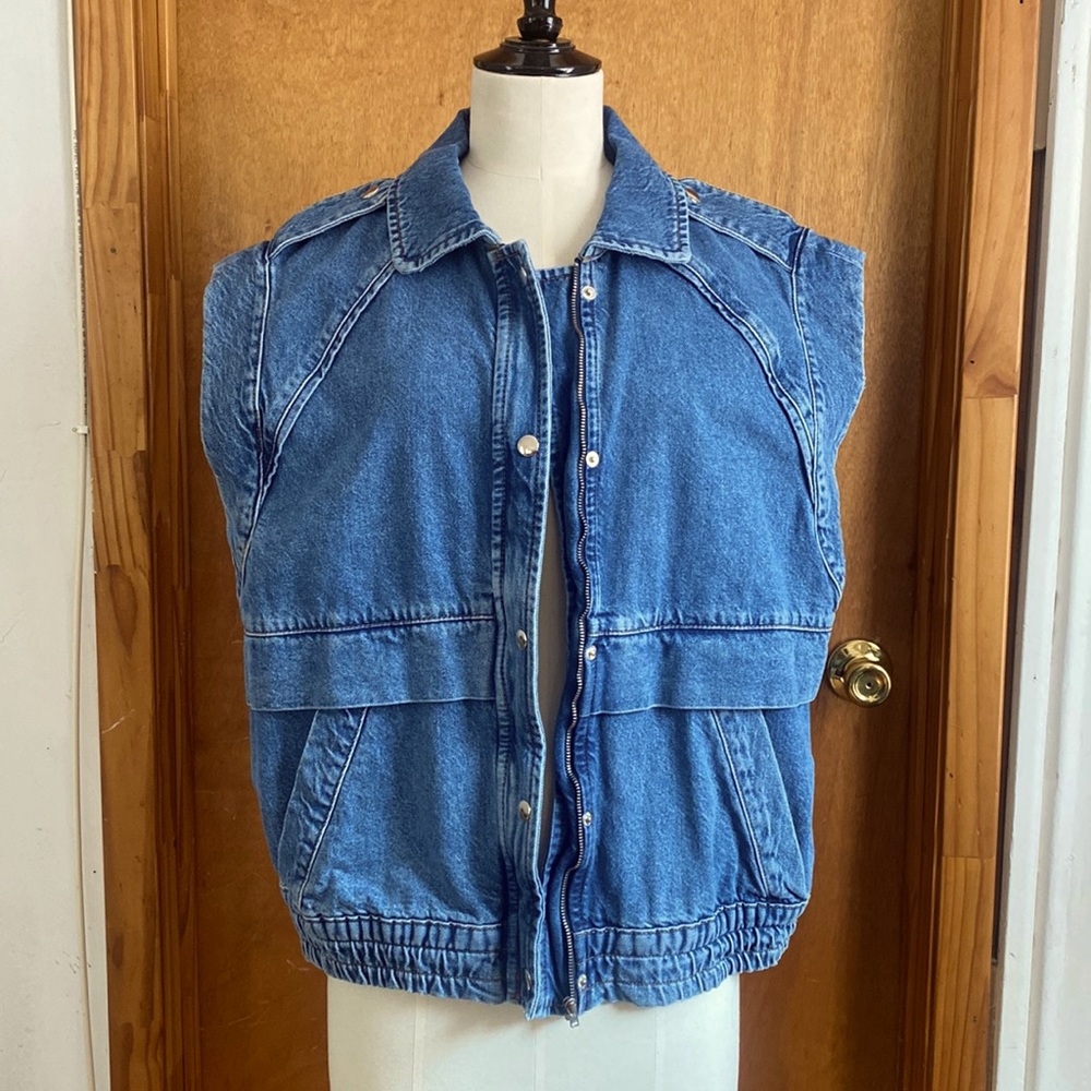 Oversized Ba&sh Lady Sleeveless denim Jacket